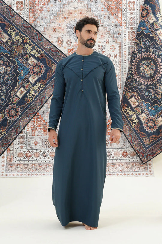 Faris Emirati Thobe/Jubba - Aegean Blue