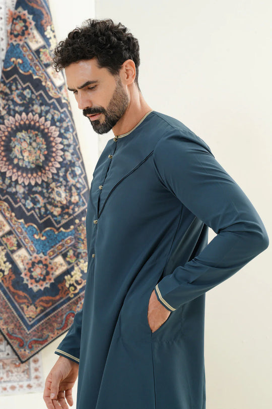 Faris Emirati Thobe/Jubba - Aegean Blue