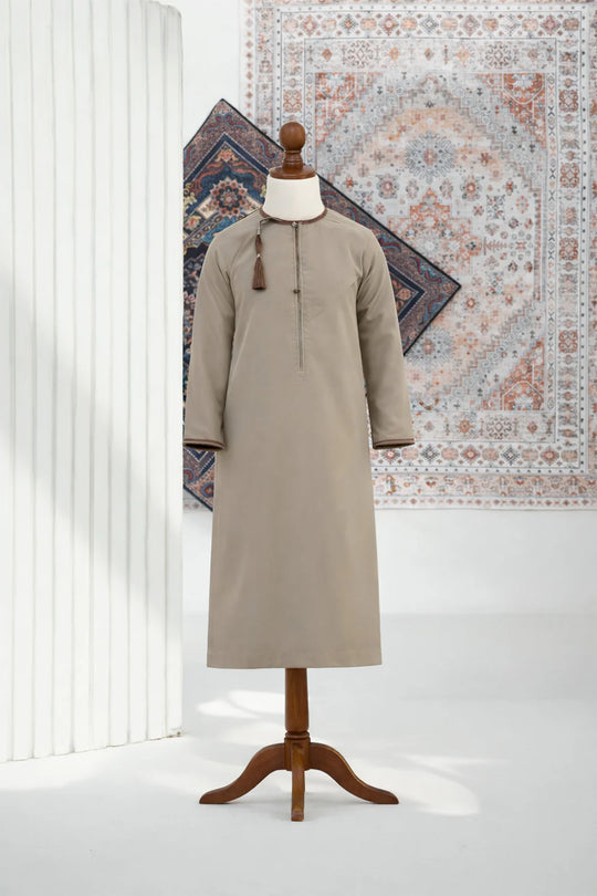 Boys Faris Omani Jubba/Thobe - Walnut