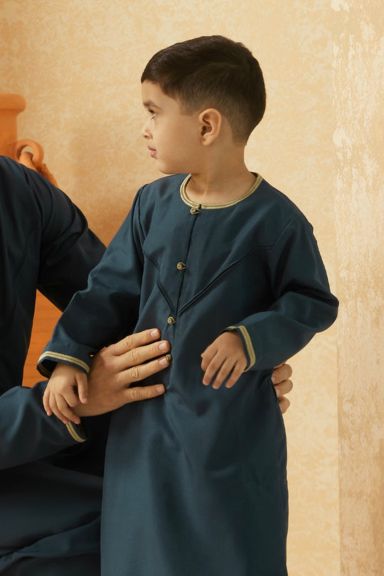 Boys Faris Emirati Jubba/Thobe - Aegean Blue