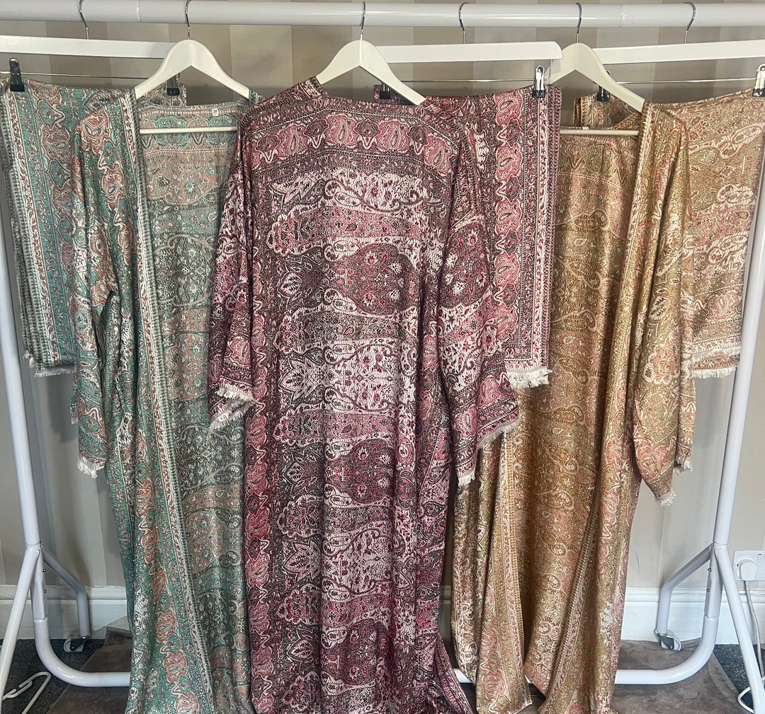 Cashmere Pashmina Abaya Sets with Large Pashmina Shawls