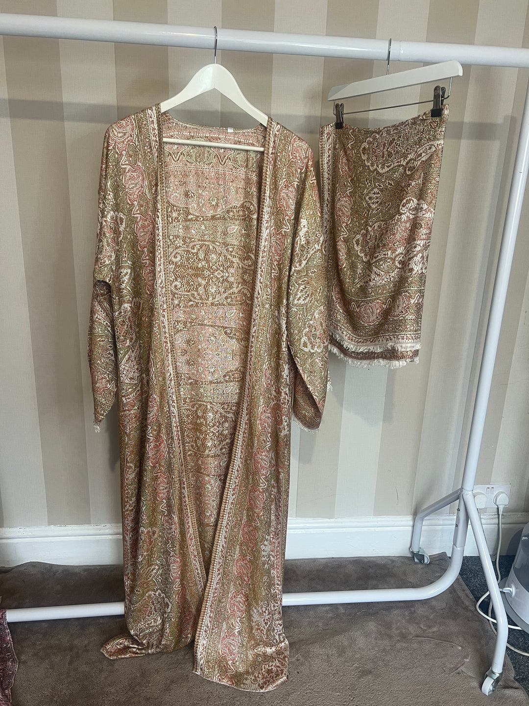 Cashmere Pashmina Abaya Sets with Large Pashmina Shawls