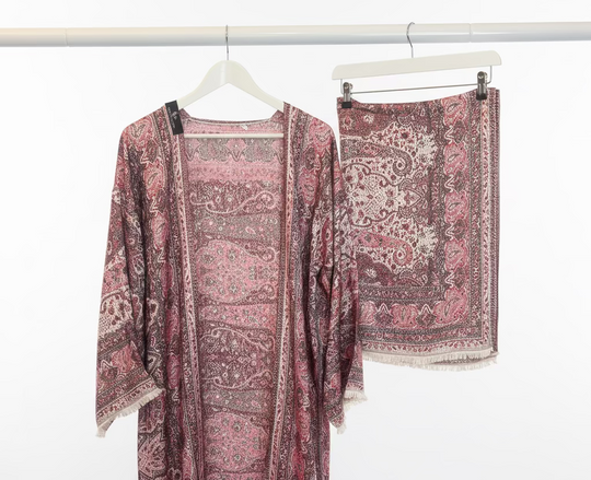 Cashmere Pashmina Abaya Sets with Large Pashmina Shawls