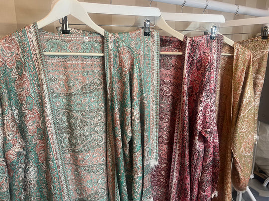 Cashmere Pashmina Abaya Sets with Large Pashmina Shawls