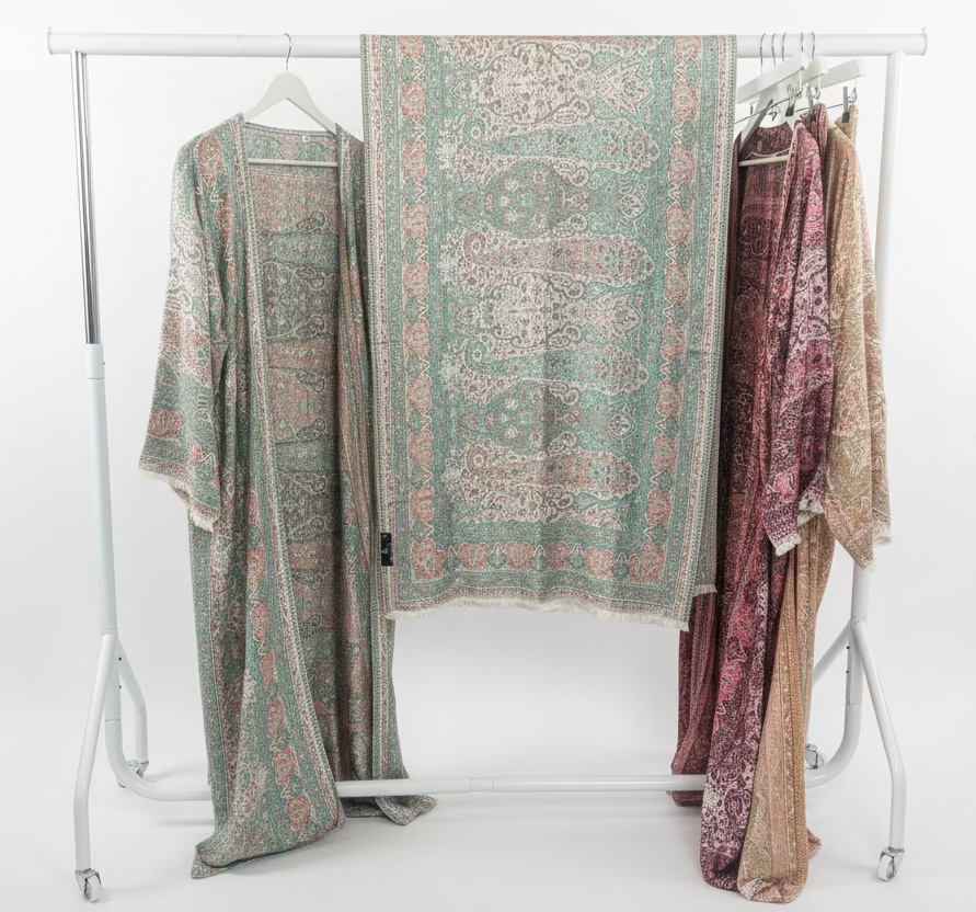 Cashmere Pashmina Abaya Sets with Large Pashmina Shawls