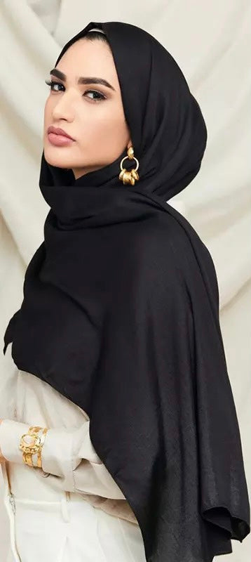 Liquid Jersey Hijab/Scarves Black