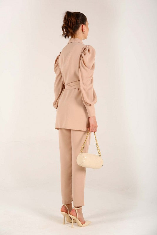 Puffed sleeves Coords sets - Beige