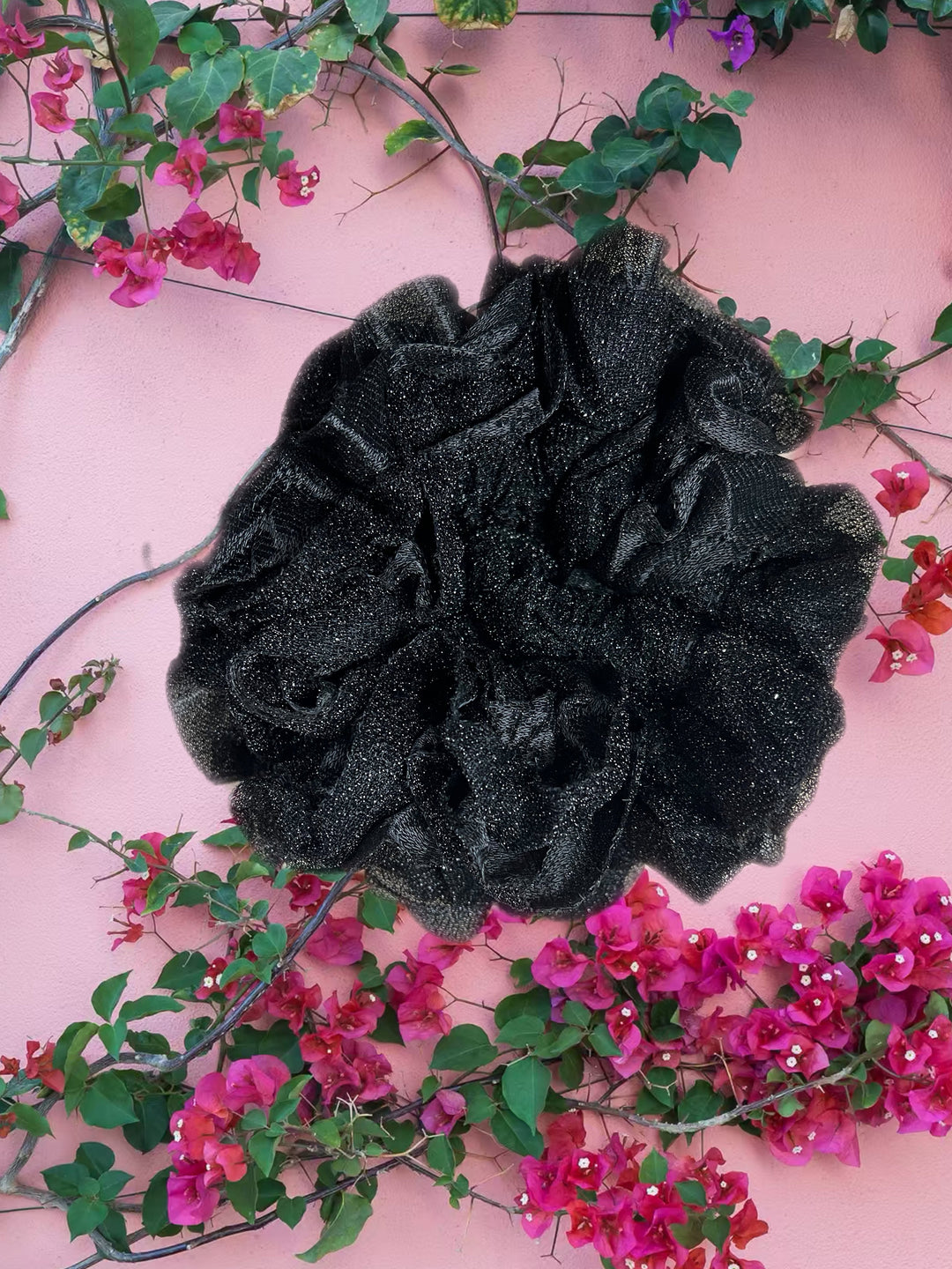 Elasticated Large Netted Scrunchies in Black