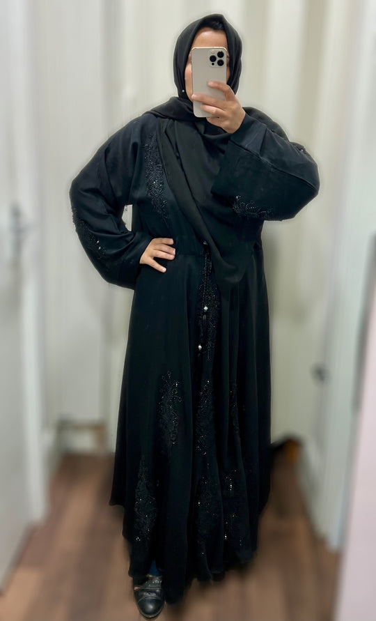 Nida Umbrella Crystal Abaya - TK323