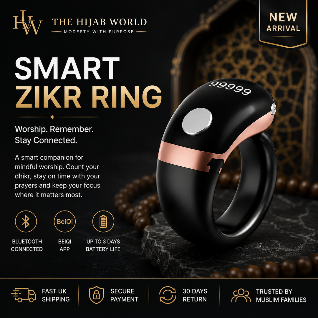 Smart Vibrating Zikr Ring  3 Size – Digital Tasbih Counter with Prayer Reminders & App