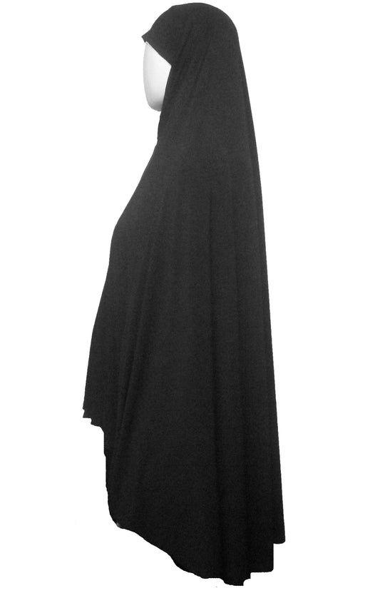 5XL 2 in 1 Lycra Burkha/ Khimar  -BLACK Or White