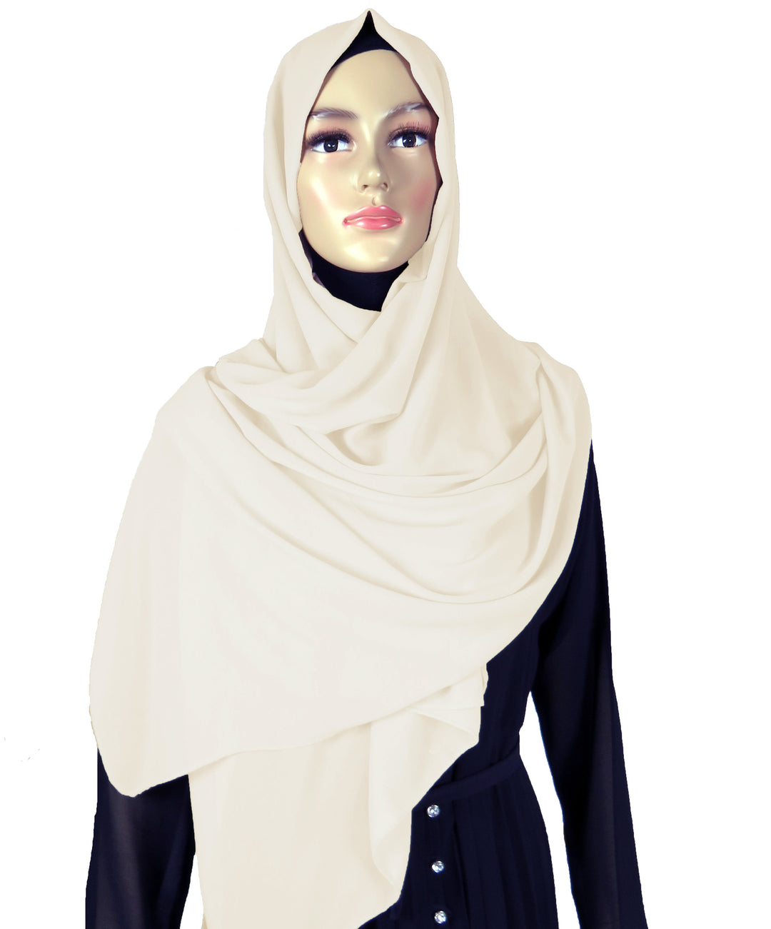 Chiffon Long Hijab/ Scarf CH16- Ivory