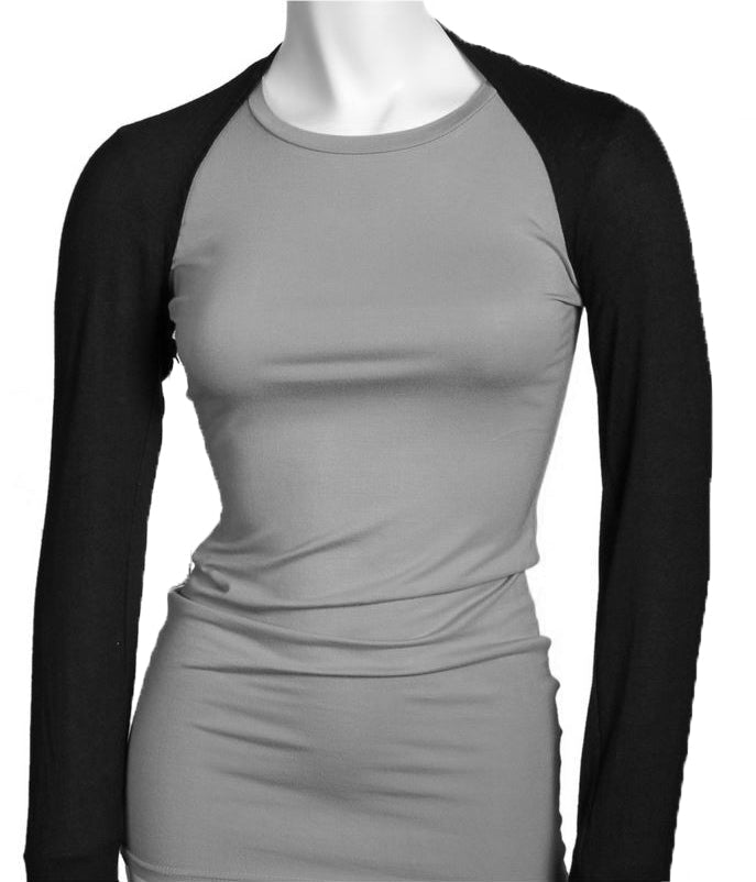 FULL ONE PIECE SLEEVES/ARM COVERS/SHRUG - BLACK