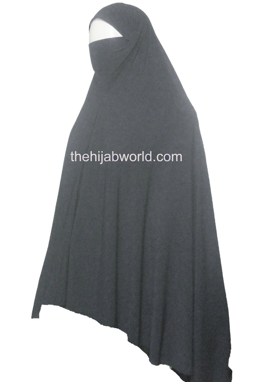 QUALITY BURKHA/KHIMAR 2 in 1 Mask/Veil 5XL Turlu - GREY