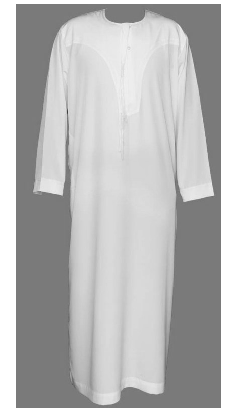 MENS IKAF OMANI THOBE/JABBAH - White Fitted