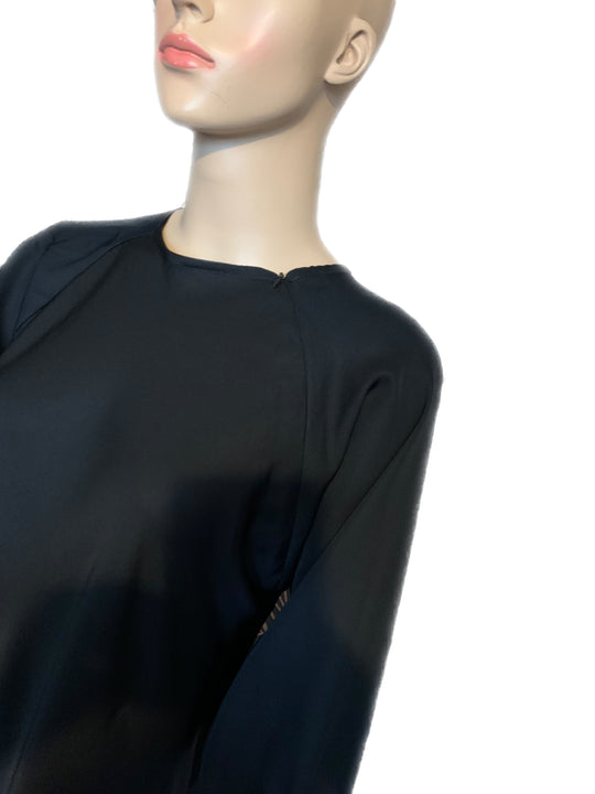 Side zip Nida Umbrella Abaya- Black TK