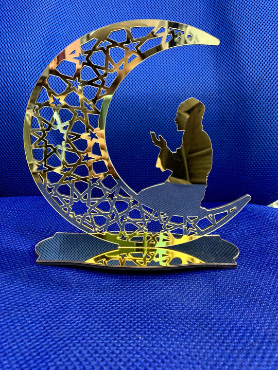 Laser cut Gold decoration piece- Moon with Dua