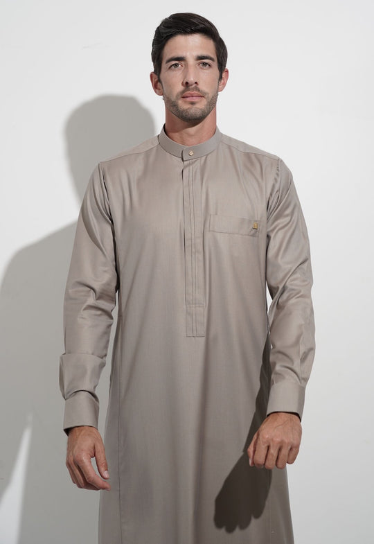 Faris Gold Button Stone Thobe/Jubba