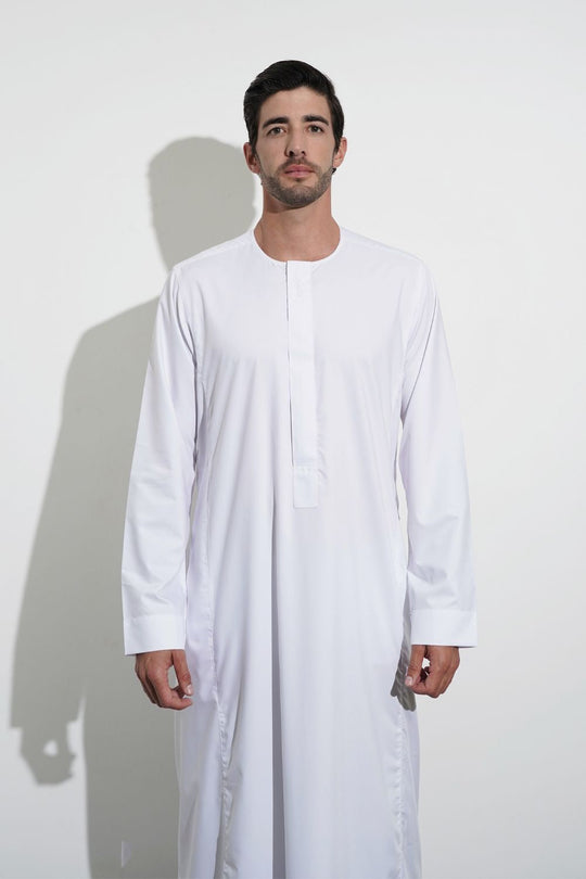 Boys Faris Zip Jubba/Thobe - White