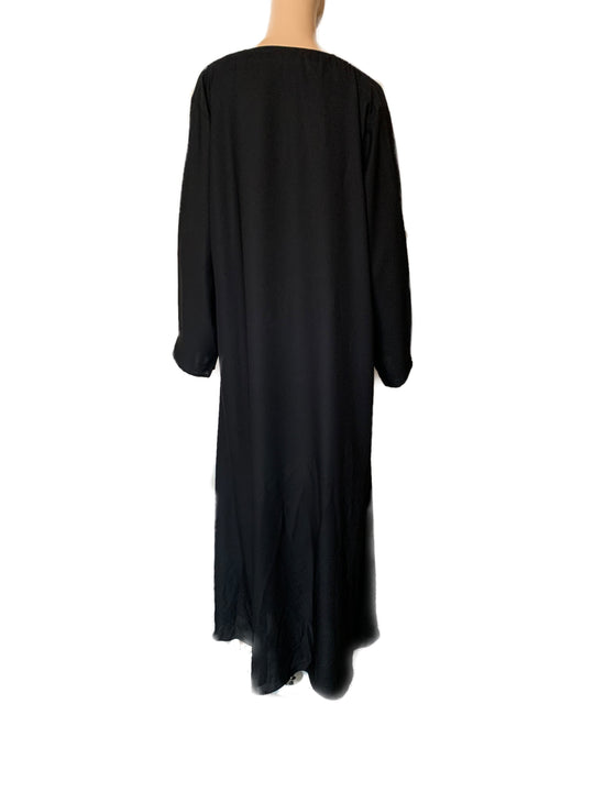 Plain XL Wide Fit Nida Abaya CA3- BLACK