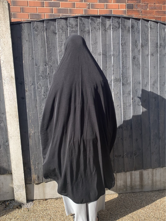 Extra Large Burkha/ Khimar with Sleeves/ Arms -Black 144