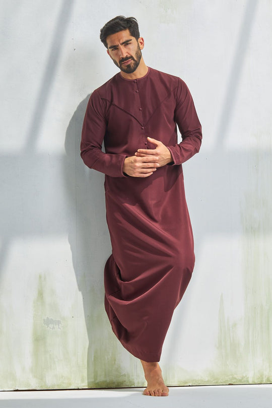 Faris Thobe/Jubbah - Maroon Emirati