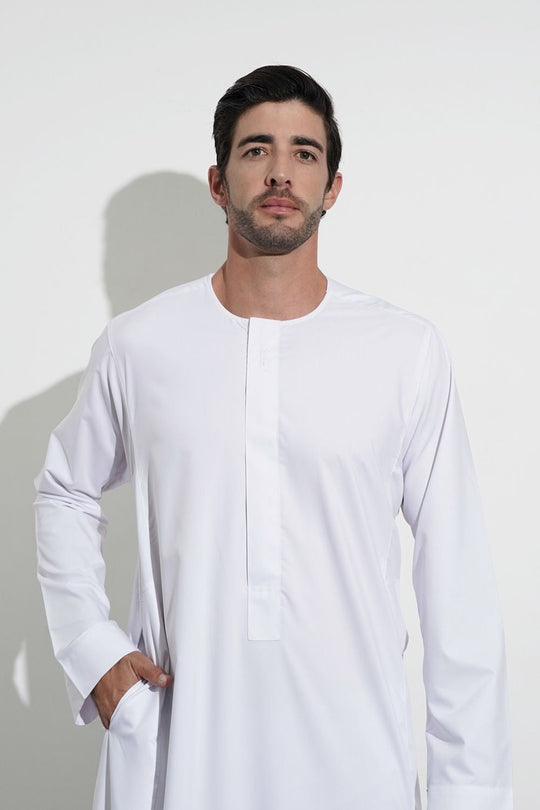 Boys Faris Zip Jubba/Thobe - White