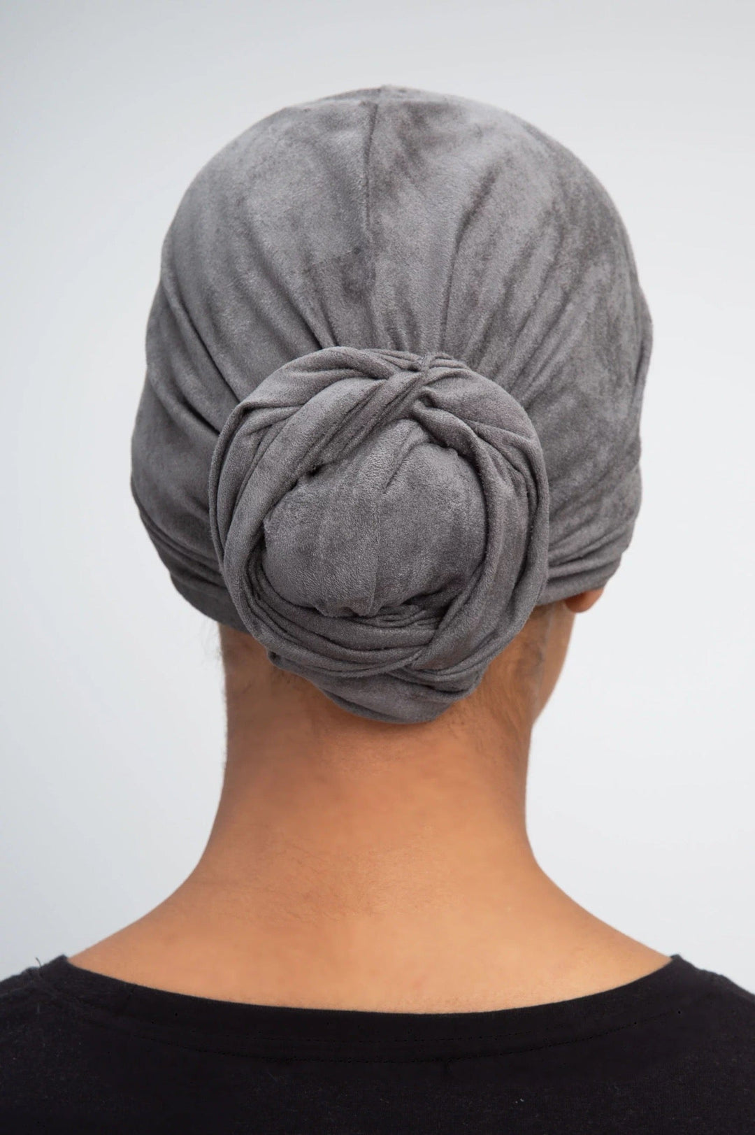 EASY TO WEAR SUEDE TURBAN/CHEMO HIJAB WRAP- TK