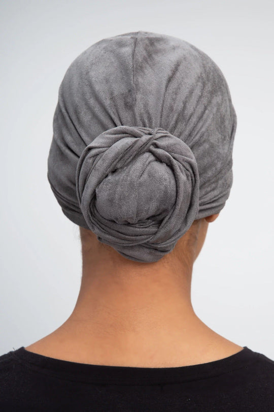 EASY TO WEAR SUEDE TURBAN/CHEMO HIJAB WRAP- TK