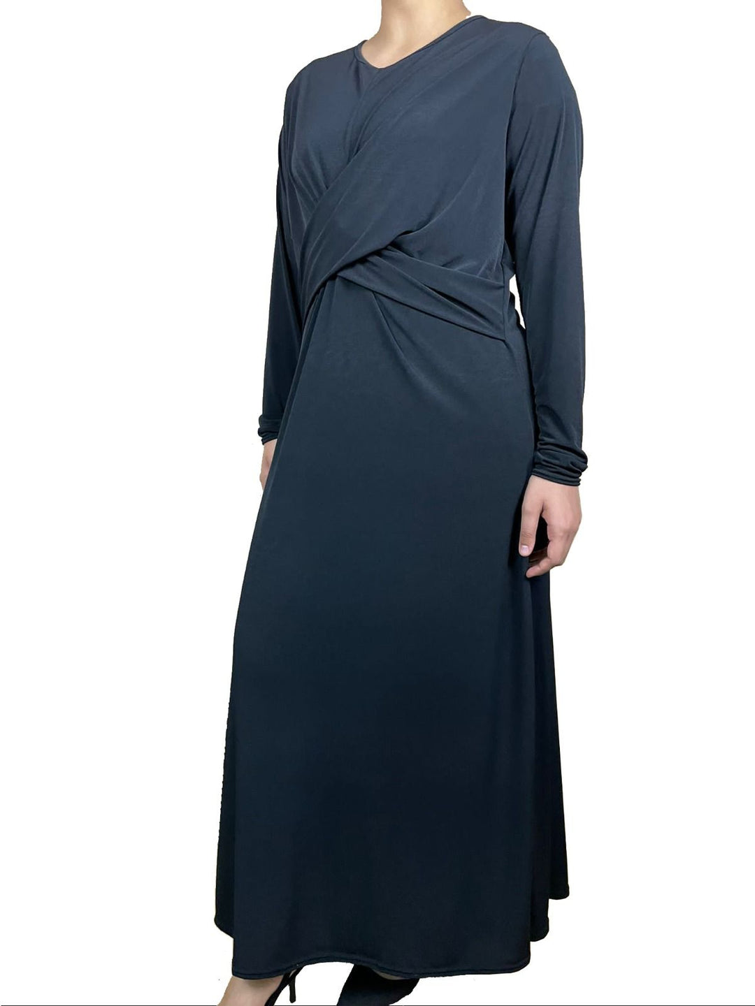 Cross over Jersey Abaya ZTK-BLACK