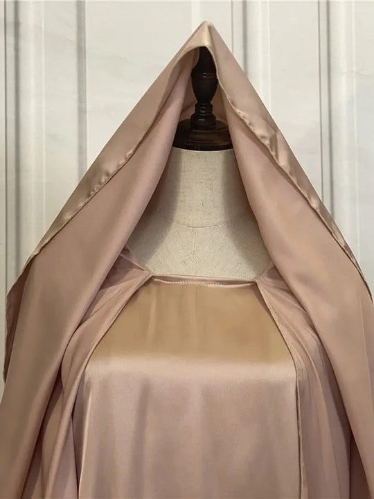 Satin Abaya with attached Hijab/ Scarf - Variety