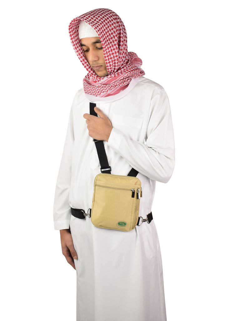 Hajj & Umrah - Anti-Theft Secure Side Bag & Neck Bag by Hajjsafe- Large