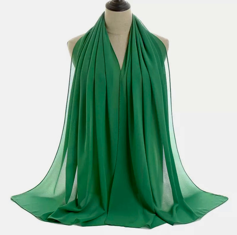 Chiffon Long Hijab/ Scarf CH30 Green