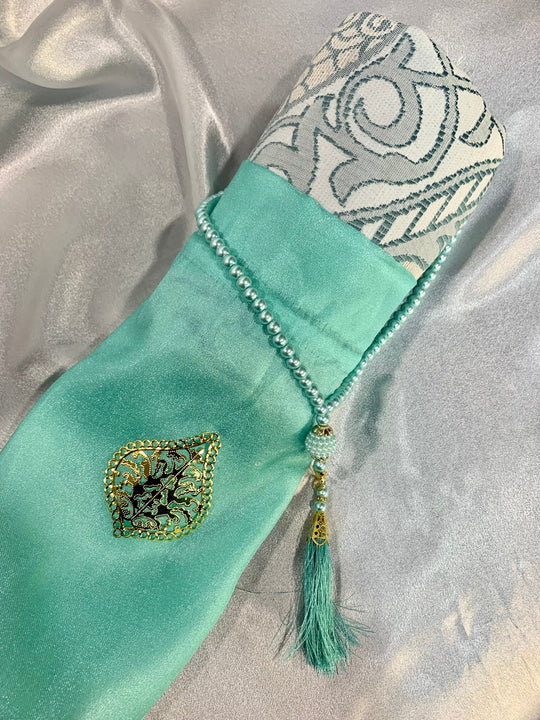 Prayer Mat and Tasbeeh set with gift pouch GS01