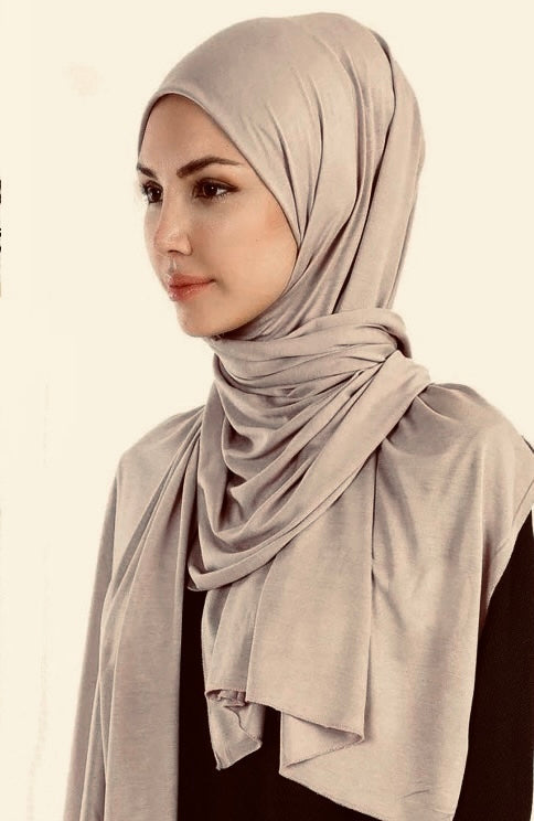 Jersey Plain Hijab/Scarf- Taupe