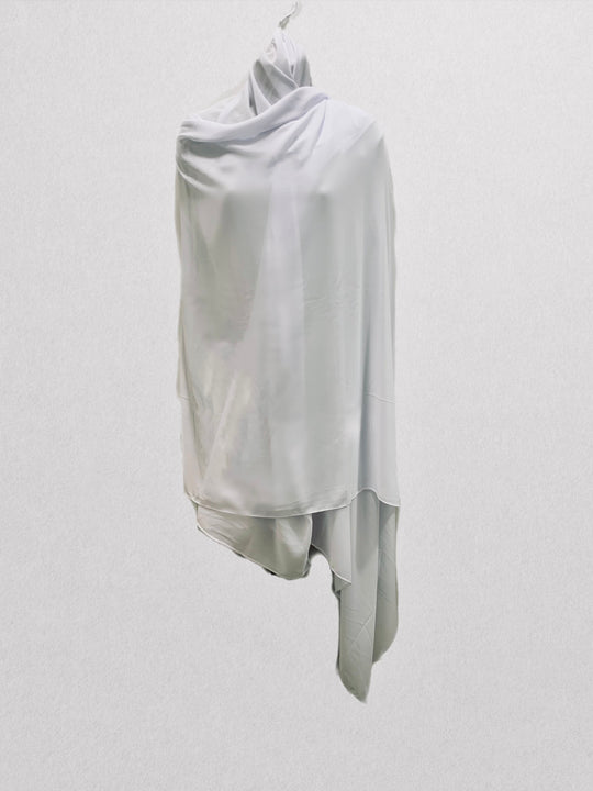 XXL Alimah Chiffon Georgette Scarf/ Hijab - White