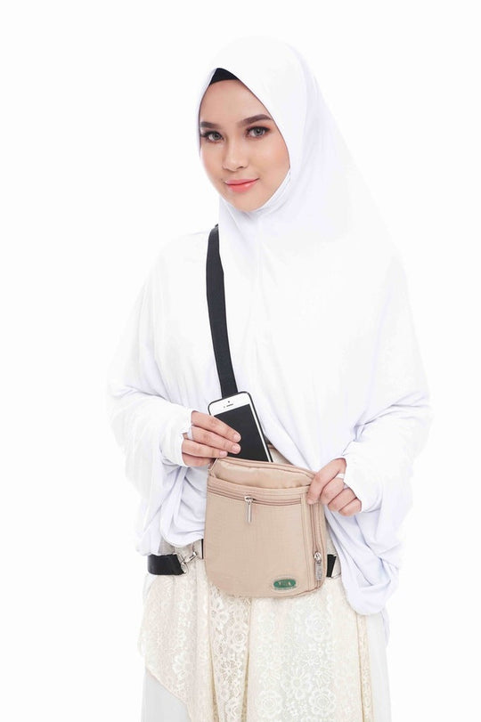 Hajj & Umrah - Anti-Theft Secure Side Bag & Neck Bag by Hajjsafe- Large