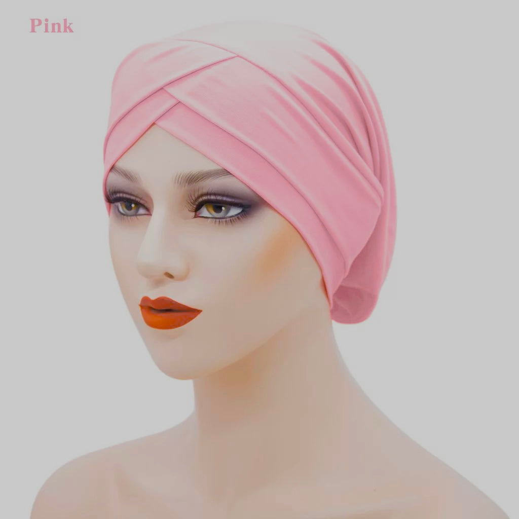 Pleated Crisscross Bonnet/Chemo Cap