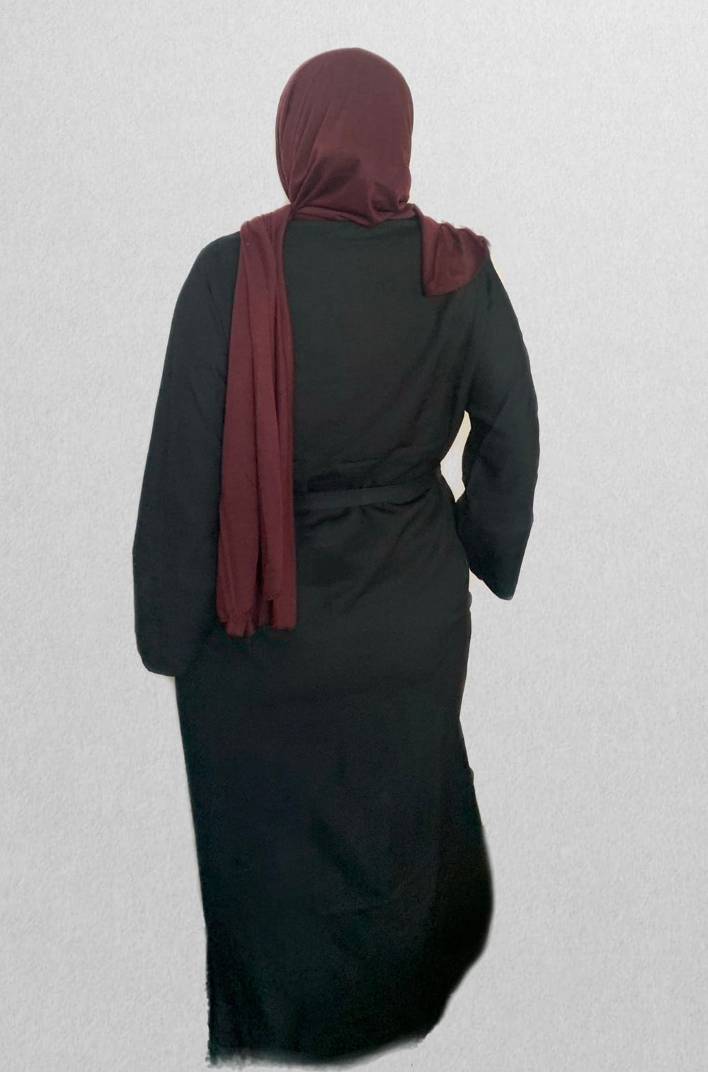 Casual Zip Alif  Abaya  - BLACK TK