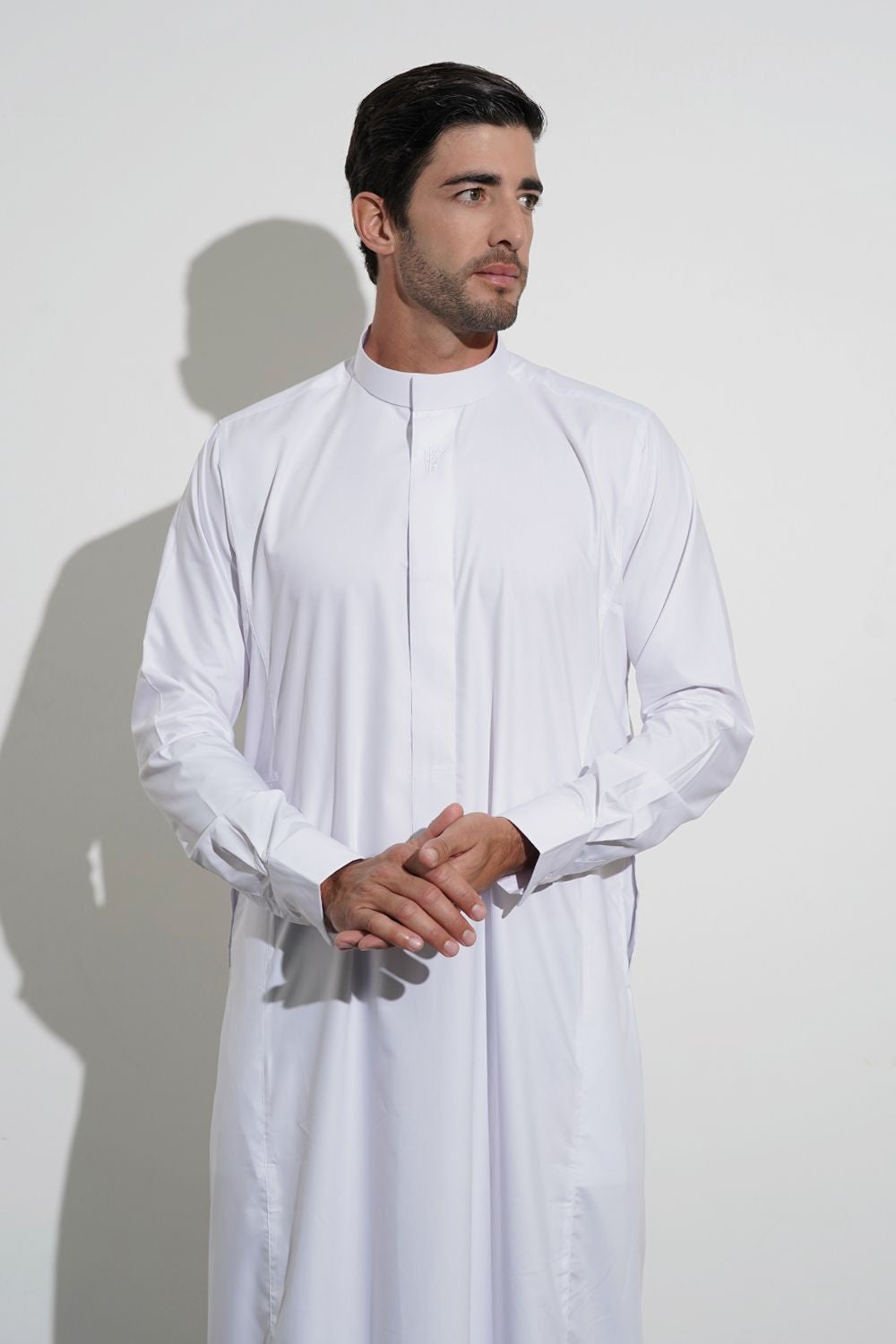Boys Collar Faris Jubba/Thobe - White