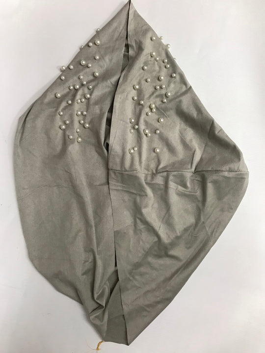 EASY TO WEAR BEADED SUEDE TURBAN/CHEMO HIJAB WRAP TK