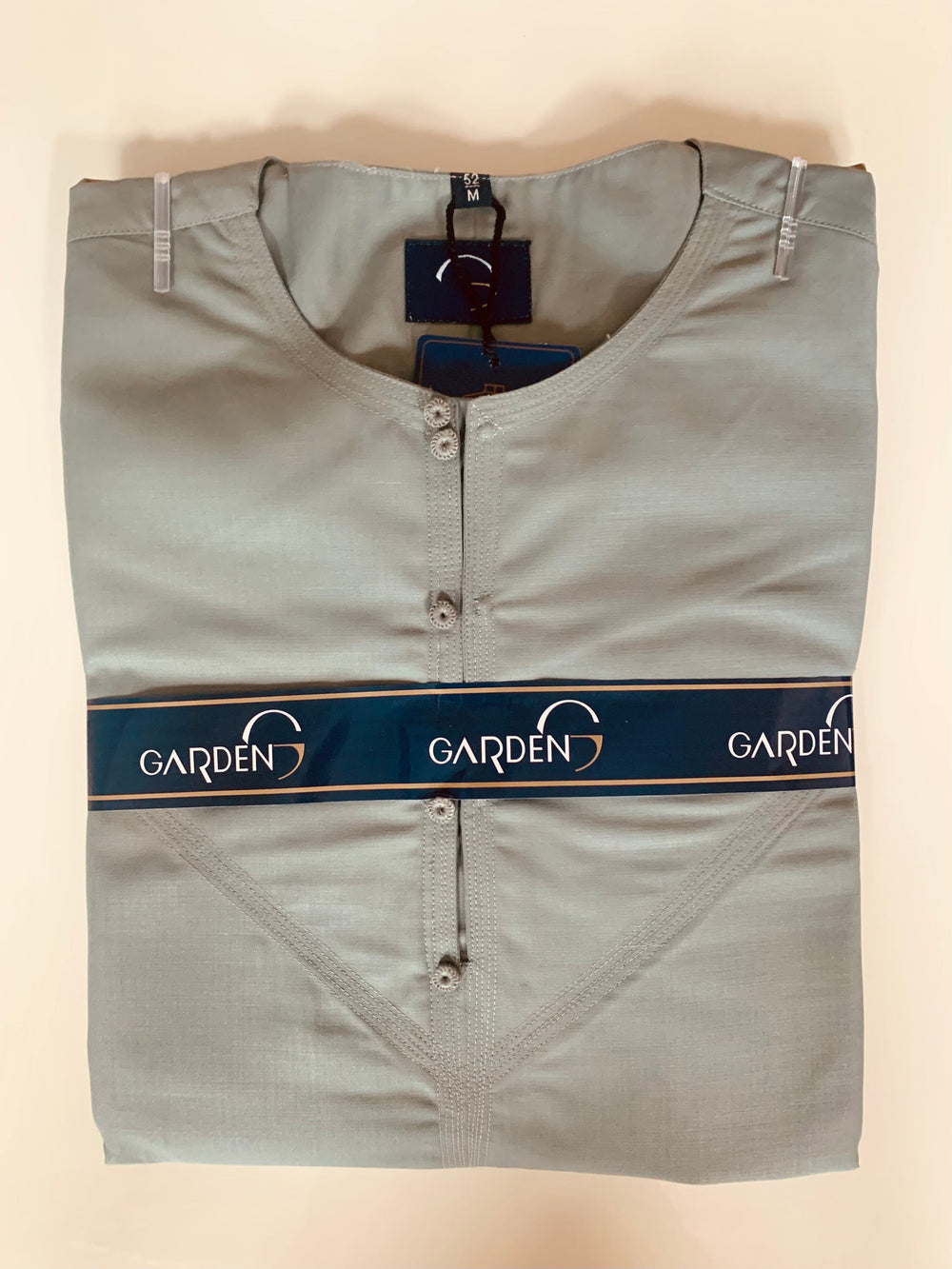 Premium Cotton Rich Matte Thobe/Jubbah- Light Grey Garden