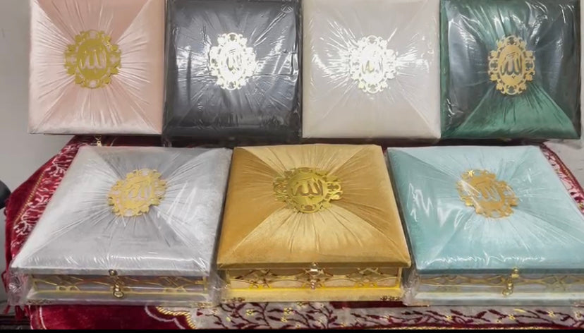 Quran with Matching velvet Case -Large Box variety