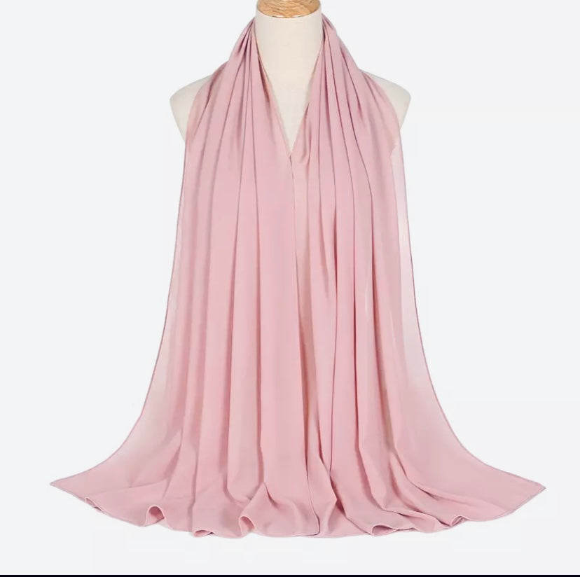 Chiffon Long Hijab/Scarf - light Pink 187