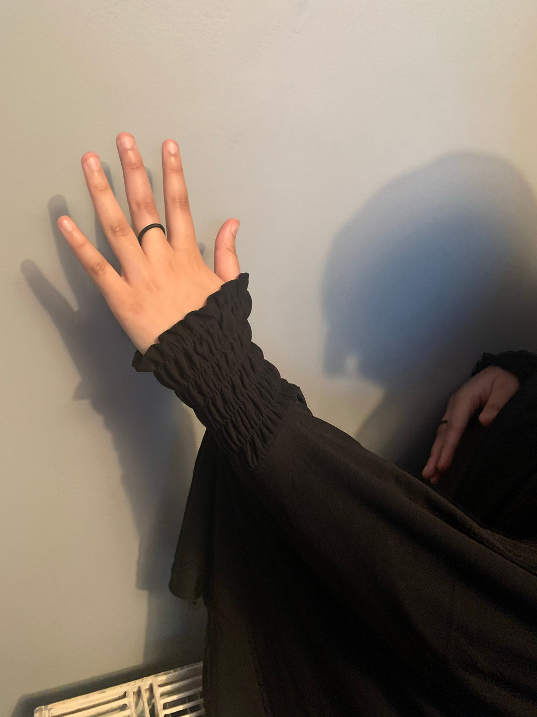 Large Burkha / Khimar with cuffs   7XL BLACK Lycra