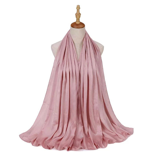 Silk Chiffon Scarf / Hijab - Dusky Mauve 35