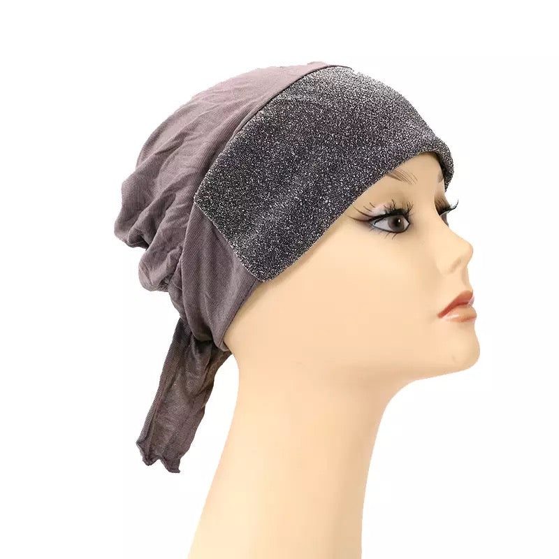 Glitzy Glimmer Hijab Bonnet Cap - Colours
