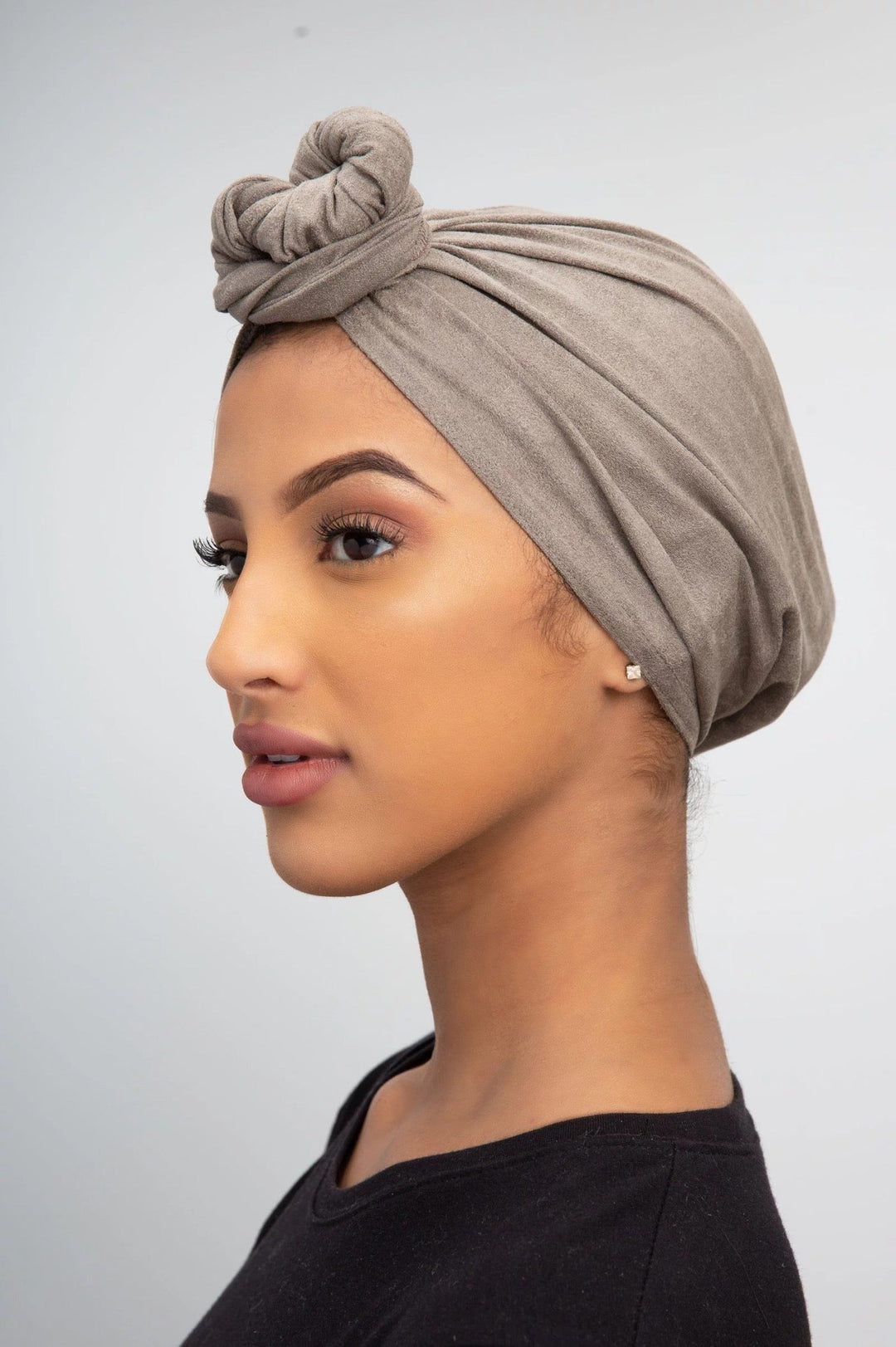EASY TO WEAR SUEDE TURBAN/CHEMO HIJAB WRAP- TK