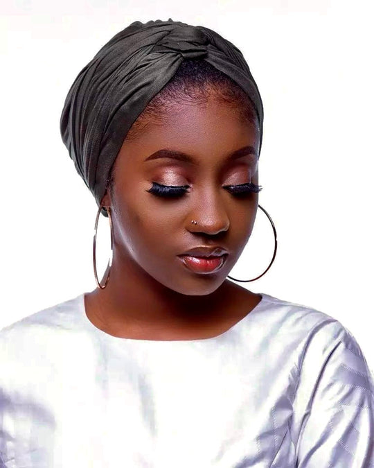 EASY TO WEAR SUEDE TURBAN/CHEMO HIJAB WRAP- TK