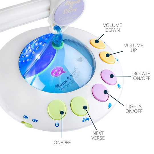 Moon & Stars Cot mobile with Remote